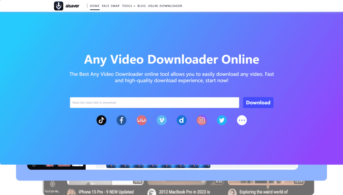 Video download functionality