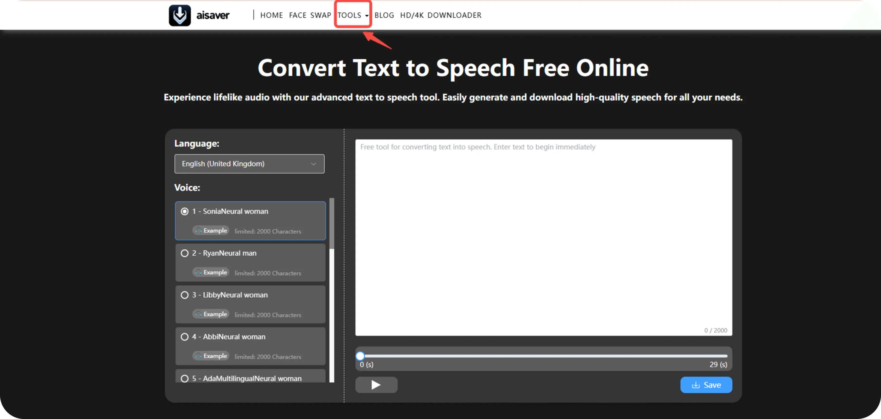 Step1 Enter the AISaver website