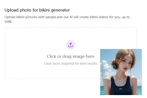 Step 2: Upload Photo for Bikini Generator