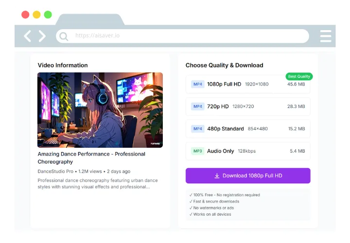 2.Choose MP4 Format & Quality